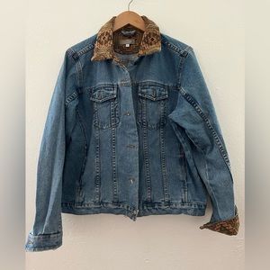Vintage The Territory Ahead Denim Barn Jacket Aztec Style Design Size Large